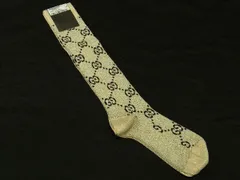 ■新品■未使用■ GUCCI グッチ GG柄 コットン100% ラメ 表記サイズ S ソックス 靴下 ブラウン系 AU8034のサムネイル