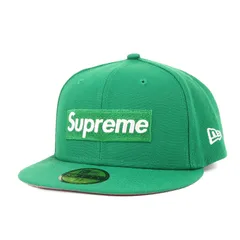 Supreme シュプリーム キャップ サイズ:7 5/8(60.6cm) / 21AW NEW ERA ボックスロゴ ベースボールキャップ (No Comp Box Logo) / グリーン ピンク / ブランド / コラボ 別注【メンズ】【中古】
