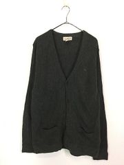 古着 90s Arnold Palmer 傘 ワッペン アクリル ニット カーディガン チャコール M 古着 