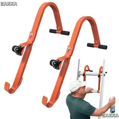 屋根のはしご ホイール ラバー グリップ T バー付きスチール ルーフ フック - 高耐久ラダースタビライザーアクセサリー ルーフガター用 耐荷重500ポンド 2個