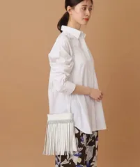 未使用〈NOMADIS〉DANCE ダンス フリンジポシェット　タッセルショルダーバッグ　ノマディス　ホワイトレザー　白　BAG  デミルクスビームスBEAMS