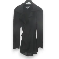 ジュンヤワタナベ JUNYA WATANABE コムデギャルソン COMME des GARCONS JM-J018 AD2003 長袖 変形 ジャケット L 黒系 ブラック 透け感 ホック 日本製のサムネイル