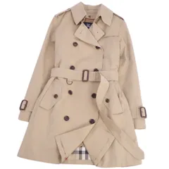 美品 バーバリー ロンドン BURBERRY LONDON コート ライナー付き トレンチコート コットン100％ アウター レディース 38(M相当) ベージュ