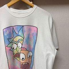 古着 XL Tシャツ Rick and Morty モーティー・スミス リック・サンチェス ビックプリント アニメ クルーネック 白