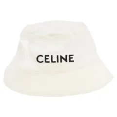CELINE (セリーヌ) ロゴ刺繍バケットハット ホワイトのサムネイル