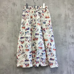 merlot メルロー　ロングフレアスカート　白×総柄　レディース　Fサイズのサムネイル