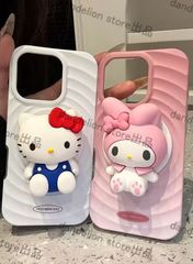 スマホケース　キティーちゃん　MagSafe対応　スマホスタンド付き　iPhone対応　アイフォンケース　iPhone16pro/16promax/15/14/13/12　可愛いケース　海外限定　新品未使用　2カラー選択可能