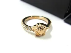 ■新品同様■ VERSACE ヴェルサーチ メデューサ ラインストーン リング 指輪 アクセサリー 約11号 レディース ゴールド系 FF7749のサムネイル