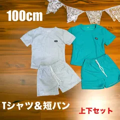 半袖Tシャツ＆短パンセット ショートパンツ セットアップ 上下セット 韓国 男の子 女の子 100cm グレー グリーン