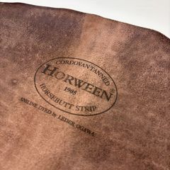 【１点もの】HORWEEN（ホーウィン社） ホースバットストラップ（HORSEBUTT STRIP）床革　ホ―ウィンスタンプあり　※床革です※　250714-B（チョコ）
