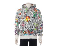 美品　LOUIS VUITTON　モノグラムコミックス　フーディパーカー　メンズ　M　ホワイト/マルチカラー　RM231