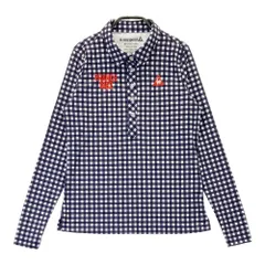 サイズ：M LE COQ GOLF ルコックゴルフ  長袖ポロシャツ ギンガムチェック柄 ネイビー系 [240101507854] ゴルフウェア レディース ストスト