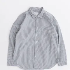 RINEN リネン 80/2ダウンプルーフ レギュラーカラーシャツ 71.ストライプ シロ×ネイビー 長袖 SHIRT 平織 新品のサムネイル