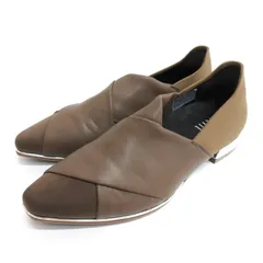 フィットフィット Fitfit 撥水 ポインテッド クロス フラットシューズ 23cm ブラウン 241205E