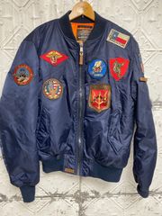 e-109 MA-1 TOP GUN トップガン ブルゾン  Lサイズ 紺色 メンズファッション