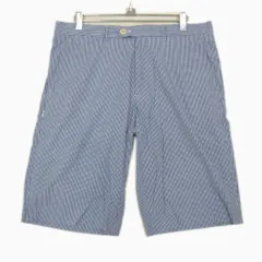 美品◇HEAD PORTER PLUS ハーフパンツ 短パン ブルー ギンガムチェック柄 ヘッドポーター プラス メンズ ボトムス 日本製のサムネイル