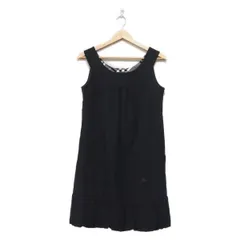 美品✨BURBERRY ひざ丈ワンピース ウールブラック38 日本製 BURBERRY ブラック ウール ひざ丈 ワンピース バーバリー 黒 38