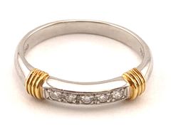 Christian Dior クリスチャンディオール Pt950 K18YG フルエタニティ リング 5Pダイヤモンド プラチナ イエローゴールド コンビ 3.8g  レディース