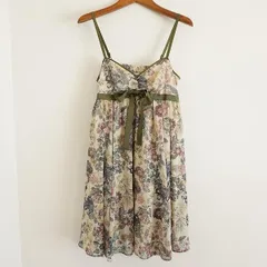 #snc ロイスクレヨン LoisCRAYON ワンピース M ベージュ系 キャミワンピ リボン 花柄 レディース [855048]のサムネイル