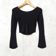 UNIQLO Mame Kurogouch ユニクロ マメクロゴウチ 3D リブ スクエアネック セーター ニット コラボ ブラック Sサイズ 〇◇