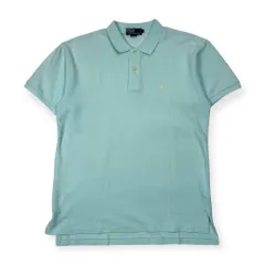 90s 00s Polo by Ralph Lauren ラルフローレン ワンポイント 鹿の子 半袖 ポロシャツ M/水色 メンズ ビンテージ
