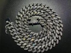 20インチシルバー喜平ネックレスczダイヤブリンブリンLEX メンズネックレス　チェーンネックレス　キューバンリンク　マイアミ　hiphop プレゼント　メンズネックレス