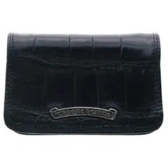 【極美品】クロムハーツ グロメット付きレザーカードケース 名刺入れ Chrome Hearts†超希少品†クロス カードウォレット (CHROME