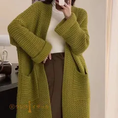 カーディガン ニットカーディガン ロングカーディガン レディース 春 秋冬 長袖 厚手 ロングコート コート アウター 羽織り 大きいサイズ ゆったり きれいめ ニット セーター トップス 通勤 上品 無地 hanqianb01 ☆DZ10