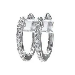 ダイヤモンド フープ ピアス 小さめ レディース ダイヤ 中折れ エタニティ 10金 10k k10 ゴールド 0.3カラット 30日以内に発送