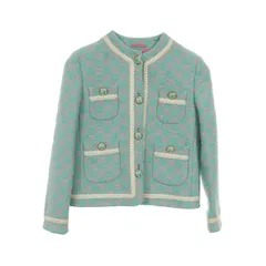 グッチ GUCCI ノーカラージャケット GG クローバー 569171 ウール GG クローバー ノーカラージャケット レディース Used Aのサムネイル