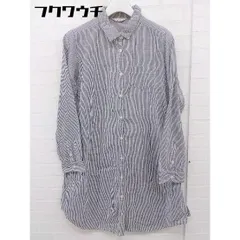 ◇ ◎ SM2 サマンサ モスモス ストライプ 長袖 ミニ シャツ ワンピース サイズM ホワイト ネイビー レディース  【中古】 【1201110002864】