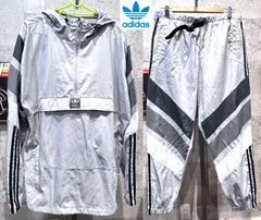 アディダス オリジナルス ハーフジップ ウインドブレーカー 上下セットアップ XO グレー アノラック