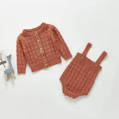 ニット ロンパース＆カーディガン セットアップ 韓国 子供服