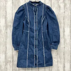 【 moussy 】マウジー CUT OFF FRILL DENIM ドレス ワンピース ブルー Sサイズ