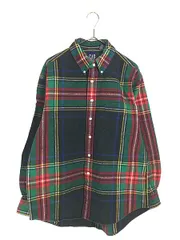 古着 90s GAP タータン チェック フランネル コットン ボタンダウン シャツ ネルシャツ L