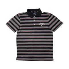 美品 Callaway Golf キャロウェイ ゴルフ ボーダー柄 ドライ 半袖 ポロシャツ サイズ M /メンズ/ブラック系/スポーツ
