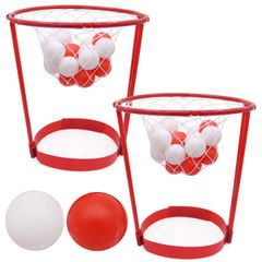 【大人気】dodtazz 玉入れ ゲーム 頭 かぶる おもちゃ 玩具 バスケット ボール ヘッド バスケ (紅白)