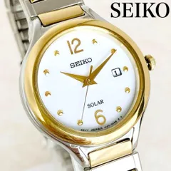 新品SEIKOセイコー腕時計ソーラーレディース逆輸入シンプルゴールド