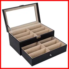 【人気商品】ボックス コレクションケース 収納ケース 二段式 サングラス 12本用 メガネ ブラック [LOOKGOU]