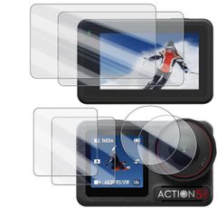 【新着商品】Osmo Action 5 DJI Pro 用 対応 液晶保護フィルム 「メイン画面用2枚 Wigsii【6枚】 + サブ画面用2枚+LED保護フィルム2枚」日本AGC旭硝子素材製、硬度9H、2.5D加工、極薄、高透過率、指紋防止、撥水撥油、衝撃吸