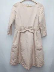 ◇ Θ ◎ ●未使用● anatelier タグ付き ウエストリボン 七分袖 ミニ ワンピース サイズ38 M ベージュ レディース P  【1408200040311】