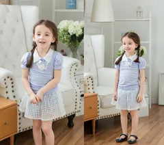 子供服 セットアップ 子ども 2点セット 襟付きＴシャツ&オーバースカート付きショートパンツ 子供服 上下セット 女の子 セットアップ 子供 上下セット ギンガムチェック パフスリーブ
