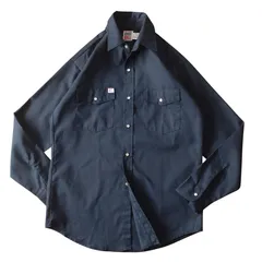 ■古着 BIG BILL ビッグビル カナダ製 ワークシャツ 長袖 デッドストックコンディション ネイビー M-R【J1127】のサムネイル
