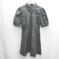 ◇ ⊂ ZARA ザラ フェイクレザー 半袖 ミニ ワンピース サイズS ブラック レディース E  【1501230019651】