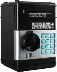 stawink 貯金箱 お札 子供 小銭 ダイヤルロック ATM 仕分け 自動 おもしろ( ブラック)