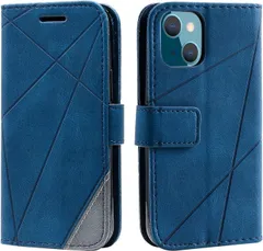 【在庫処分】ストラップホール 収納力 軽量 QI充電対応 TPUケース 横置き機能 サイドマグネット アイフォン スタンド機能 レザーケース カード収納 ソフトシリコン 財布型 全面保護 手帳型 (iPhone15 ケース ブルー) iPhone