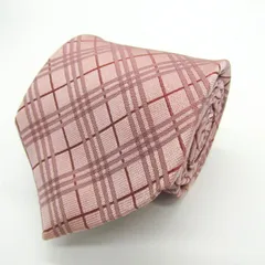 バーバリーブラックレーベル ブランド ネクタイ ノバチェック シルク 日本製 PO メンズ ピンク BURBERRY BLACK LABEL 【中古】