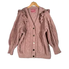 美品 gelato pique ジェラートピケ フリル 秋冬 AW カーディガン ポリエステル ピンク レディース F【古着】【中古】【送料無料】