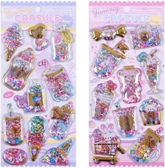 ＹＵＫＩＲＡ シール ごほうびシール かわいい キラキラシール ウォーターシール ぷっくりシール 女の子 手帳ステッカー ぷくぷく ハート 2