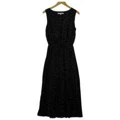 MERCURYDUO マーキュリーデュオ ドット柄 ワッシャープリーツワンピース sizeF/ブラック